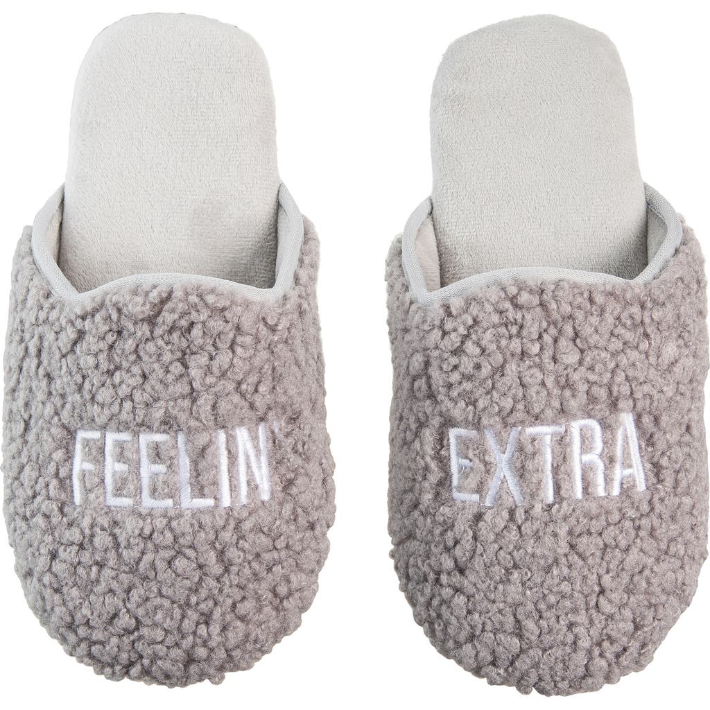 Totalee Gift Feelin' Extra Fabric Slippers Lrg/xl Polyester Grey In Multi