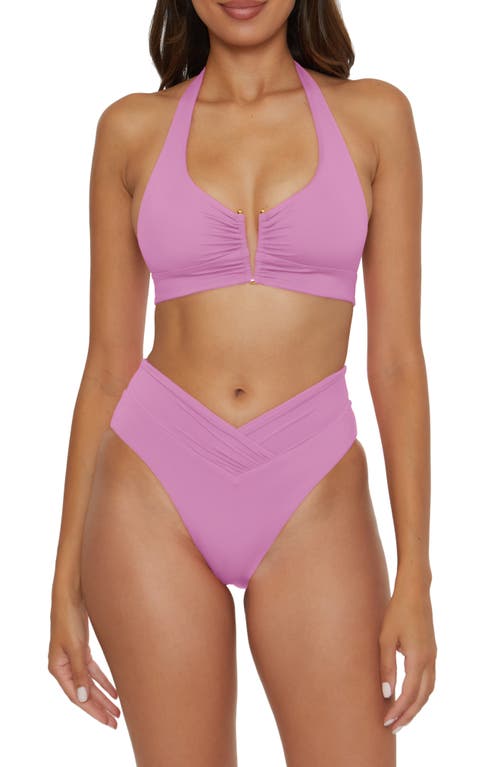 Shop Becca Color Code High Waist Bikini Bottoms In Orchid