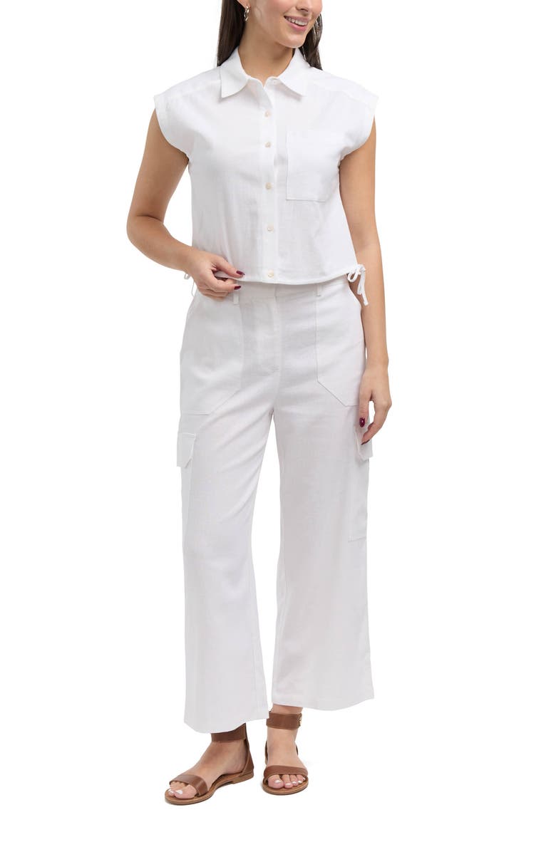 Ellen Tracy Drawstring Hem Camp Shirt, Alternate, color,