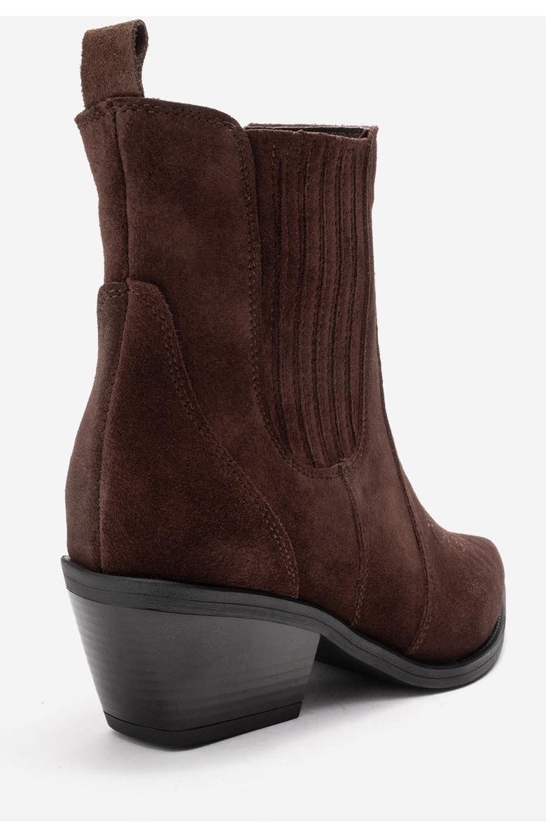 Forever & Always Shoes Julieta Leather Block Heel Western Boot, Alternate, color, Brown Suede