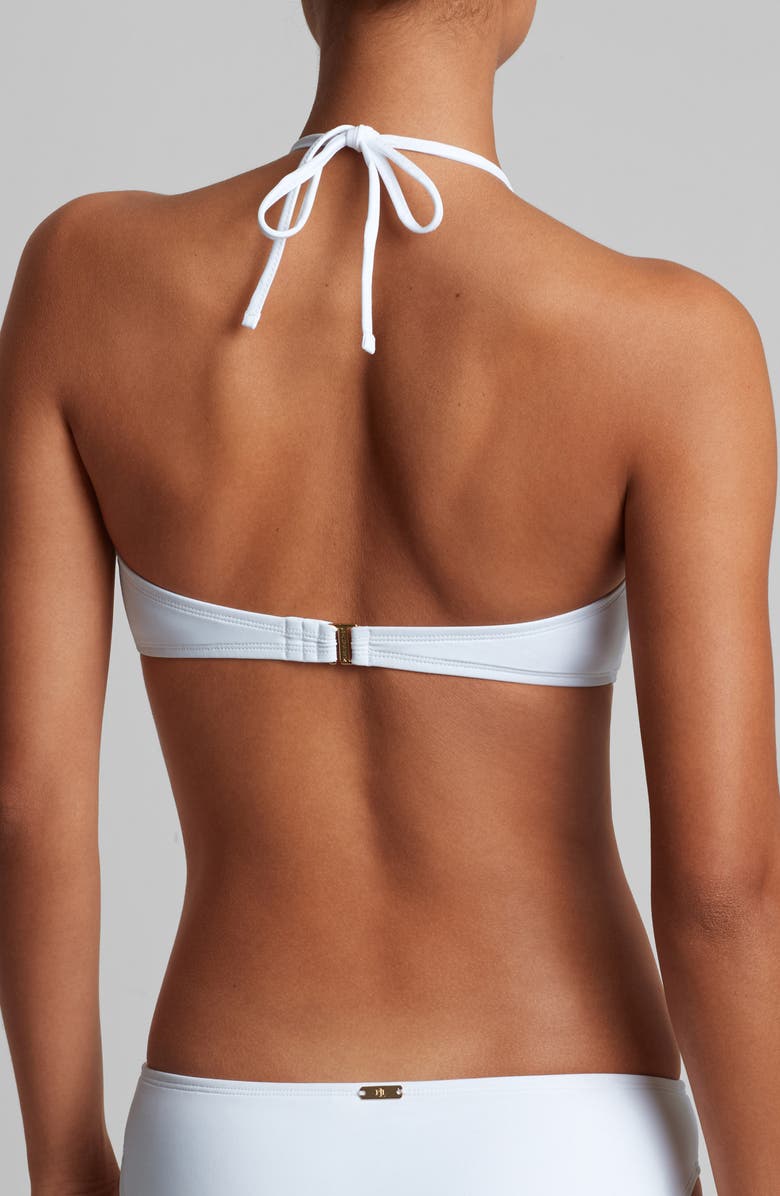 Lauren Ralph Lauren Shirred V-Wire Bikini Top, Alternate, color, White