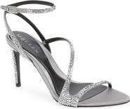 McQueen Crystal Embellished Ankle Strap Sandal