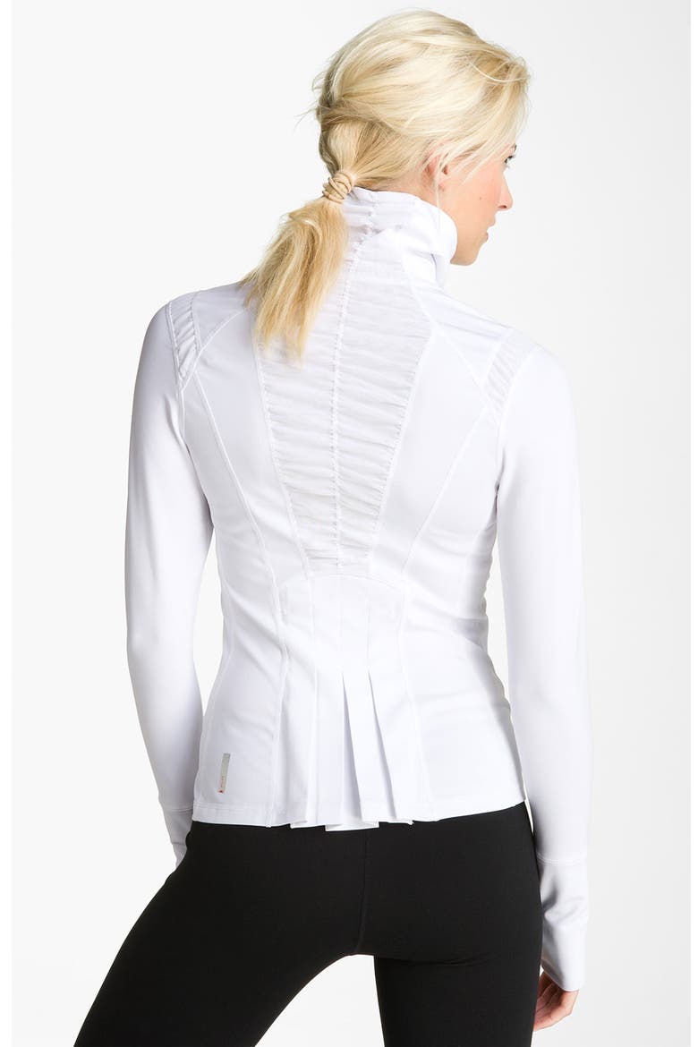 Pleated Hem Shirred Jacket, Alternate, color, WHITE