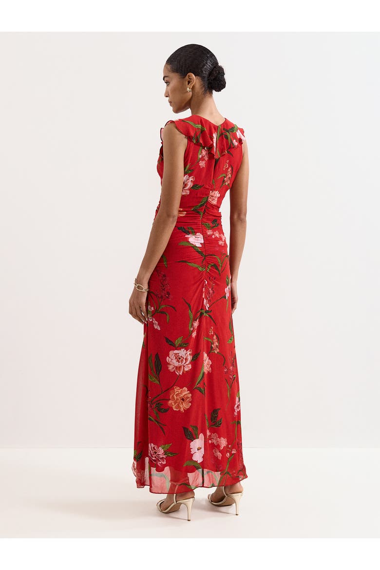 Mae V-Neck Floral Maxi Dress, Alternate, color, Red
