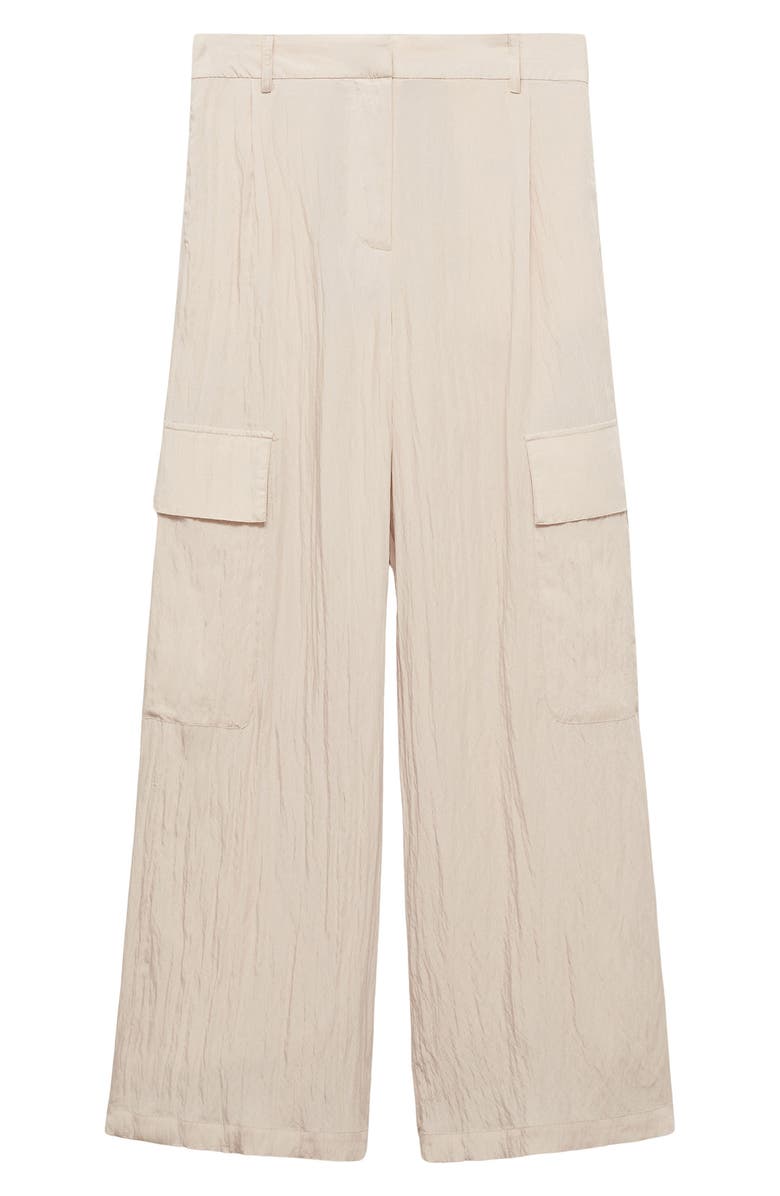 MANGO Textured Satin Cargo Pants, Alternate, color,
