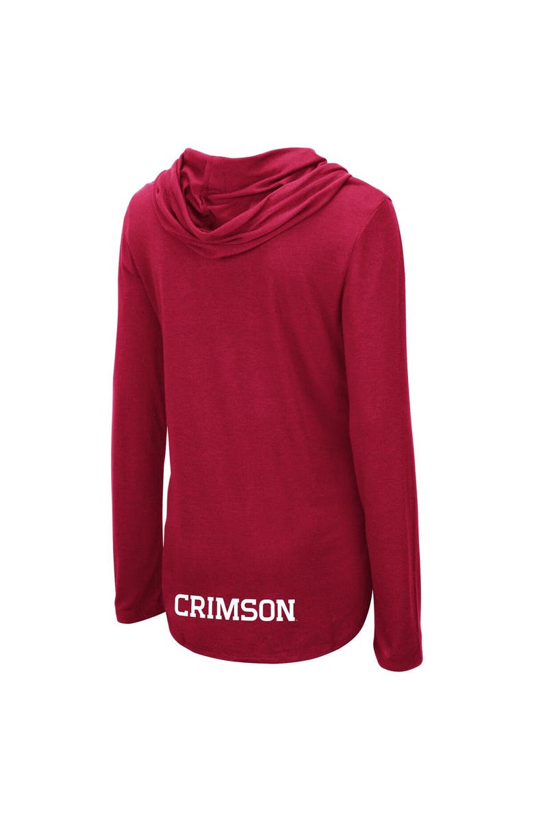 COLOSSEUM Women's Colosseum Crimson Harvard Crimson My Lover Lightweight Hooded Long Sleeve T-Shirt, Alternate, color, 