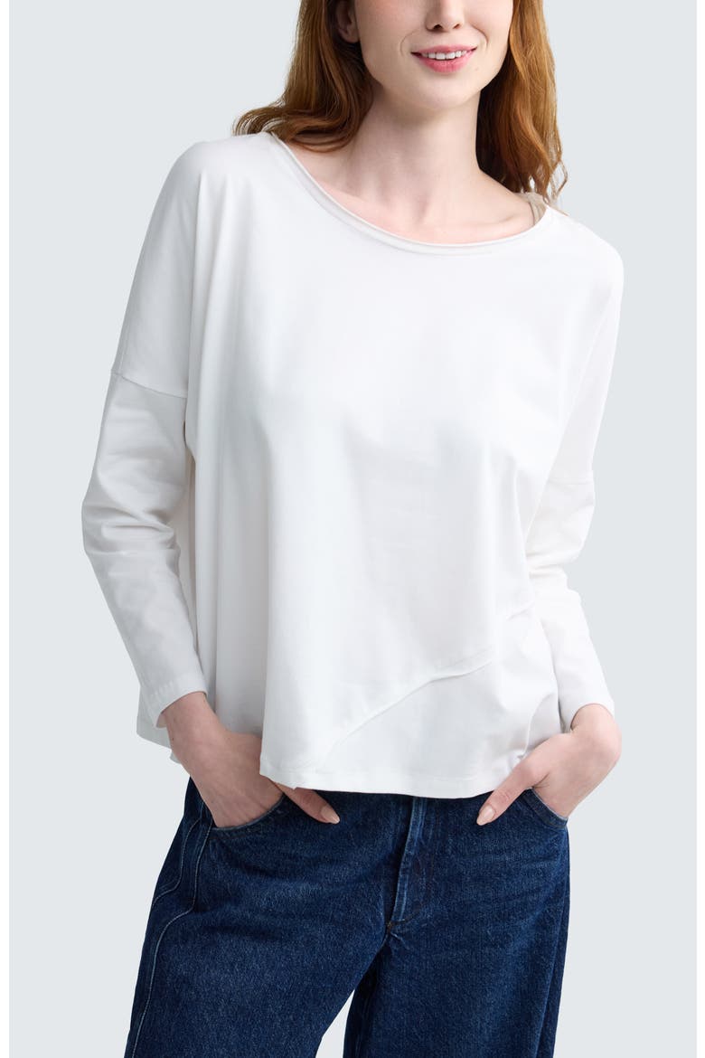 Cerys Asymmetric Jersey Blouse, Main, color, Ecru