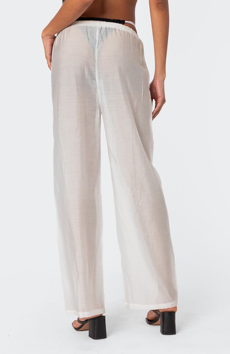 EDIKTED Breezy Sheer Cover-Up Pants, Alternate, color, 