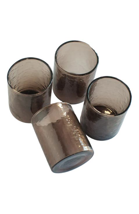 Handblown Hammered Glasses - Set of 4