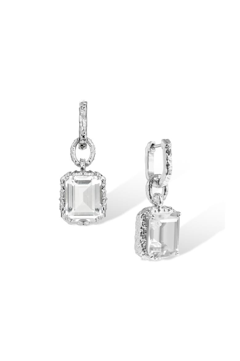 Lava Earrings, Main, color, Sliver & Crystal Clear