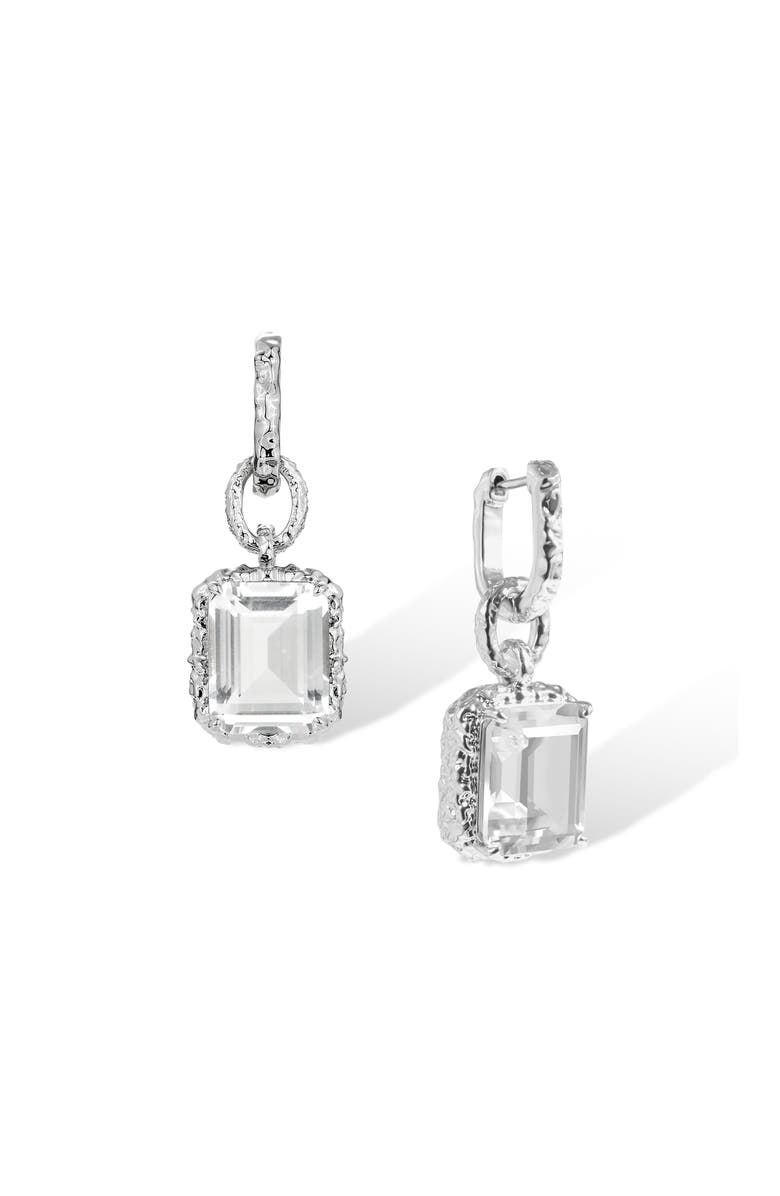 RETRO CHIC Lava Earrings, Main, color, Sliver & Crystal Clear