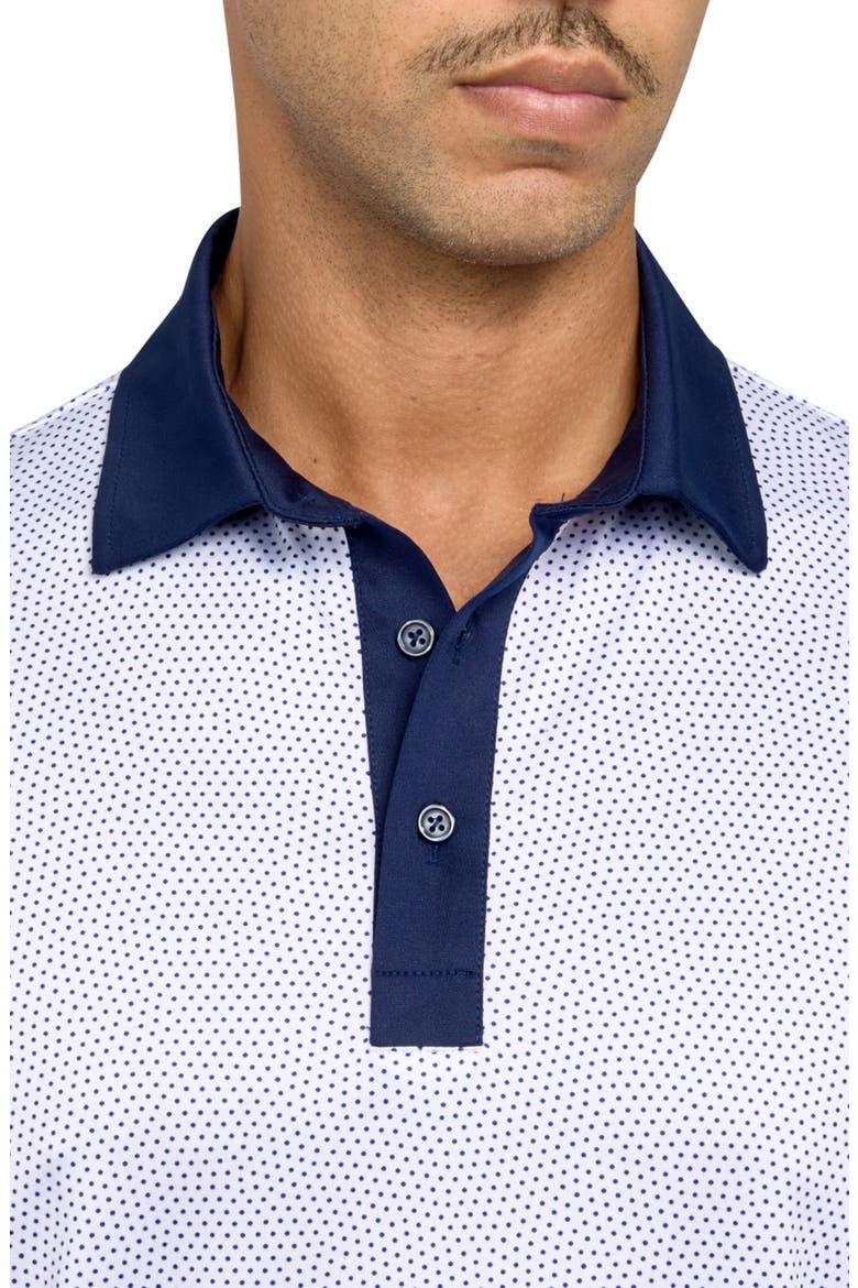 Dot Print Performance Golf Polo, Alternate, color, WHITE/BLACK