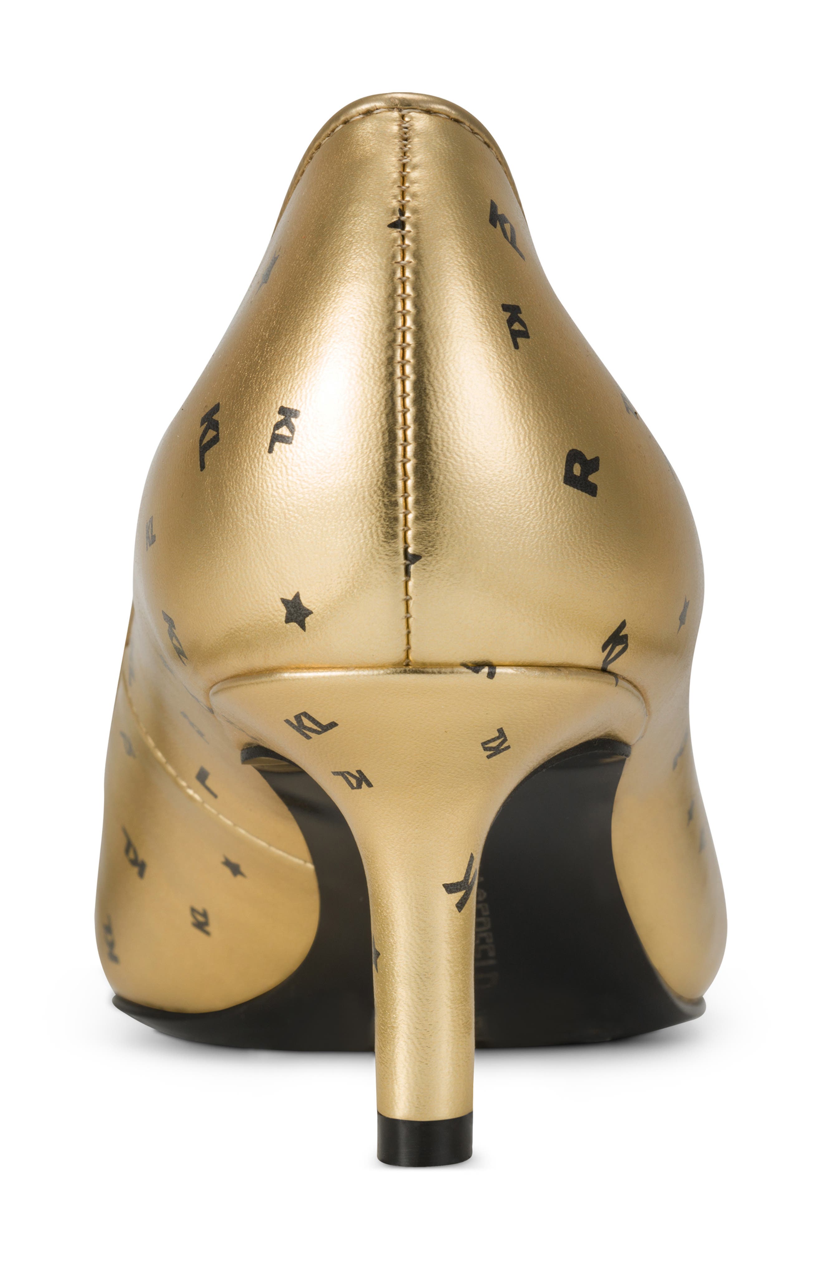 KARL LAGERFELD PARIS Riz Cap Toe Pump, Alternate, color, Gold/ Black