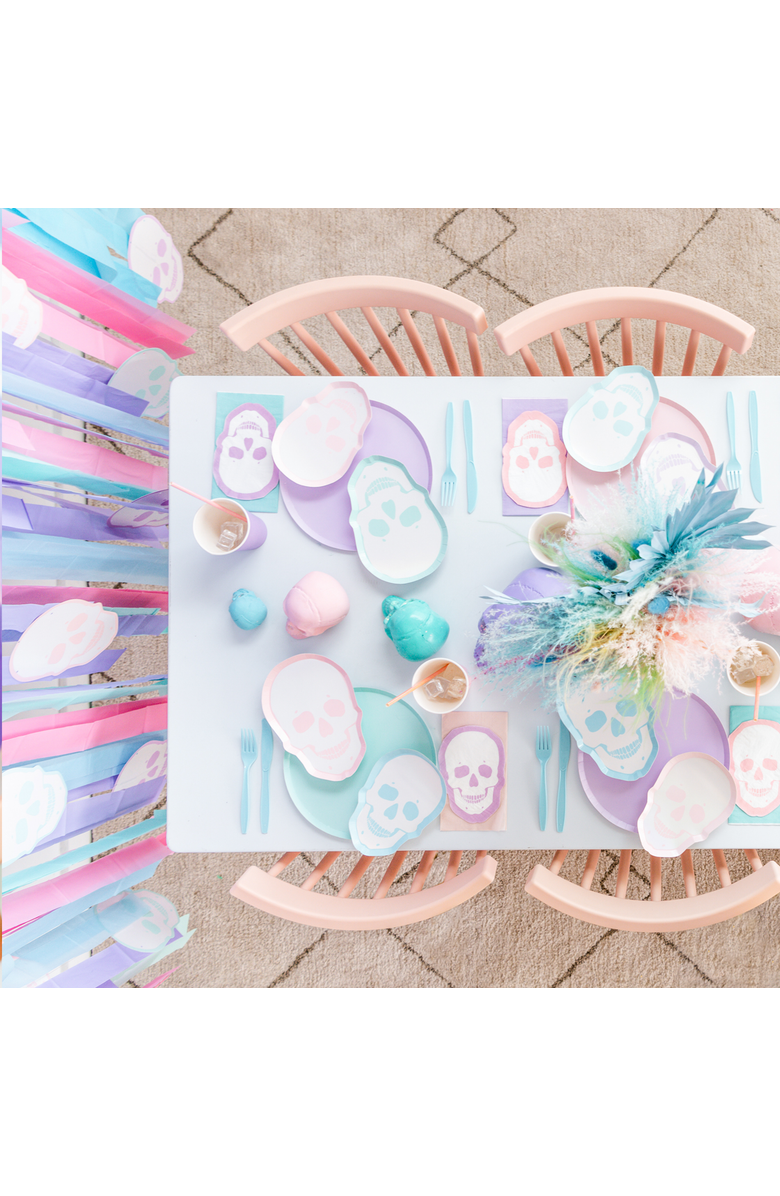 Jollity & Co. Pastel Skull Plates, Alternate, color, Small Dessert Plates - 7"