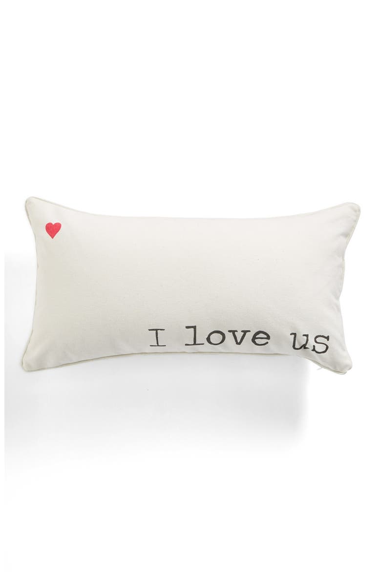 'I Love Us' Pillow, Main, color, CREAM