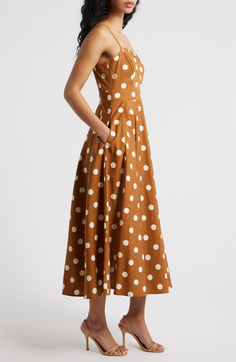 FREEMARKET Dot Sleeveless Maxi Dress, Alternate, color, Brown/ White