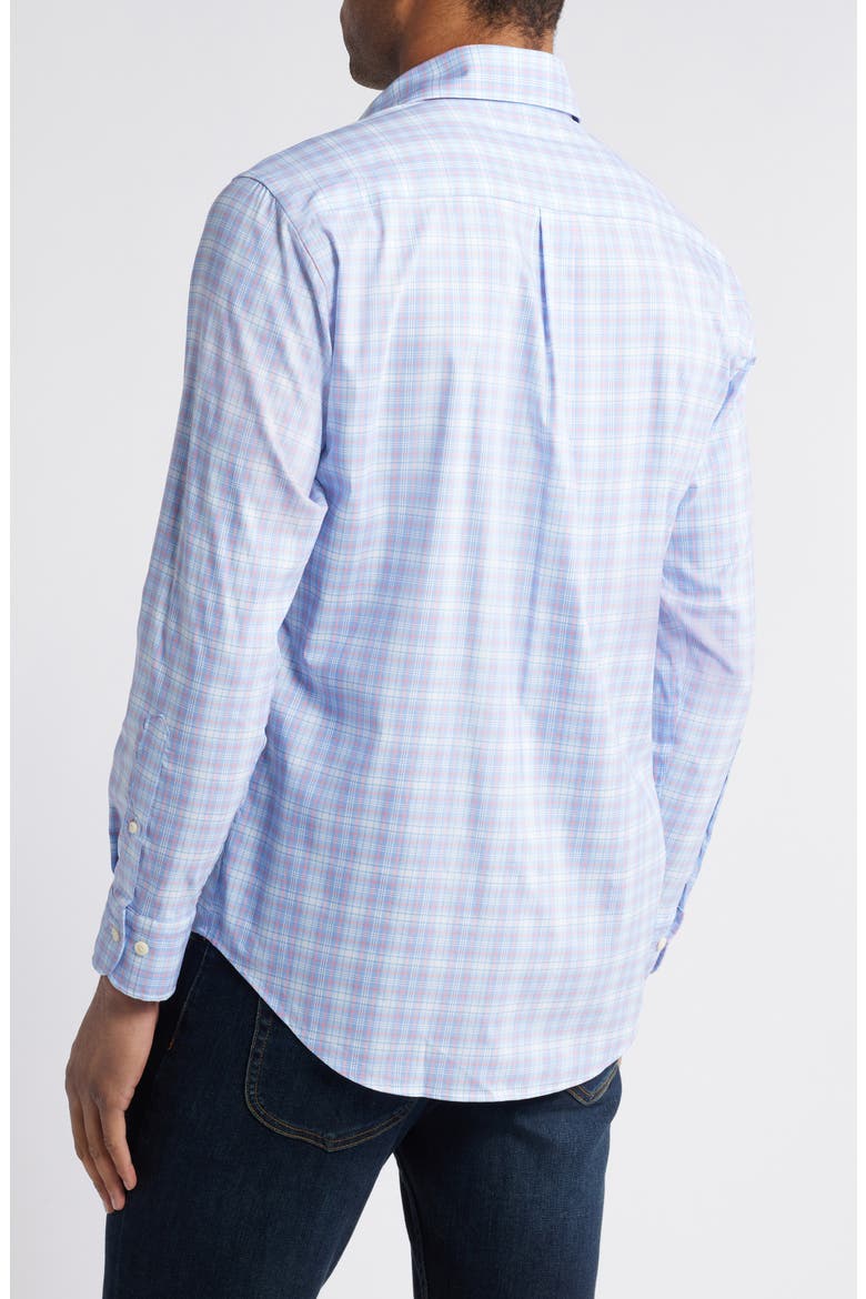 Windermere Crown Lite Plaid Performance Button-Up Shirt, Alternate, color, BLUE POPPY