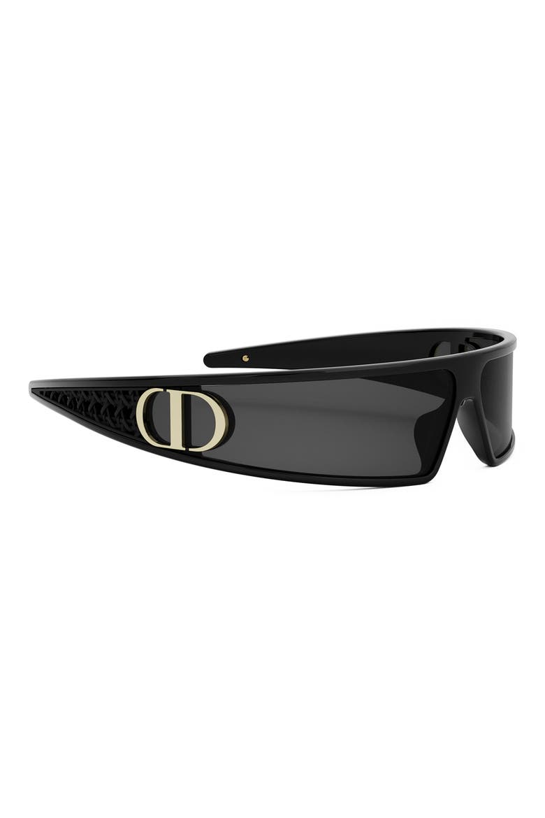 VeryDior M1U 91mm Mask Sunglasses, Alternate, color, SHINY BLACK / SMOKE