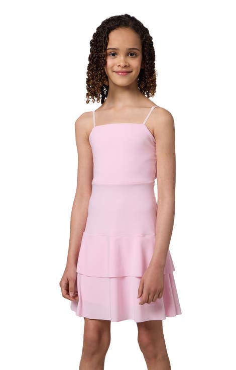 Bow Back Tiered Dress (Big Kid)