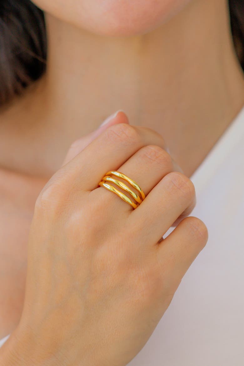 Gold Triple Ring, Alternate, color, 18k Gold Over Sterling Silver