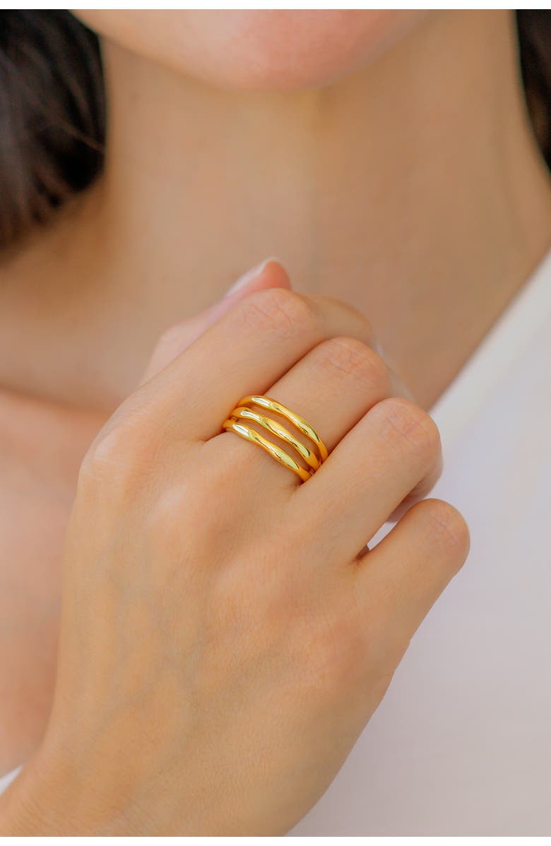 Mint & Lily Gold Triple Ring, Alternate, color, 925 Sterling Silver