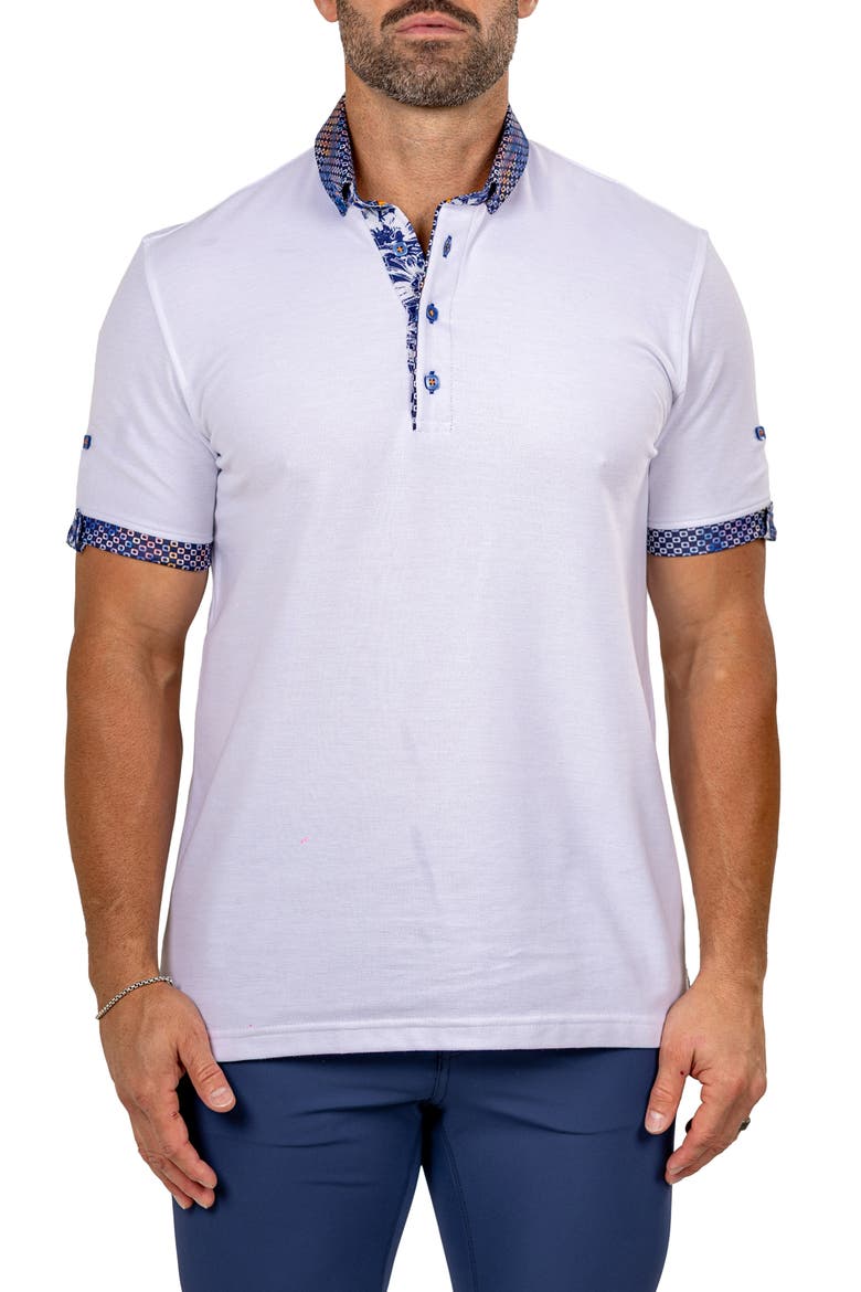 Newton Marthyr0024 White Button-Down Piqué Polo, Main, color, WHITE