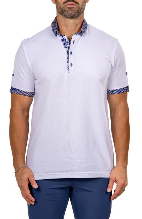 Newton Marthyr0024 White Button-Down Piqué Polo