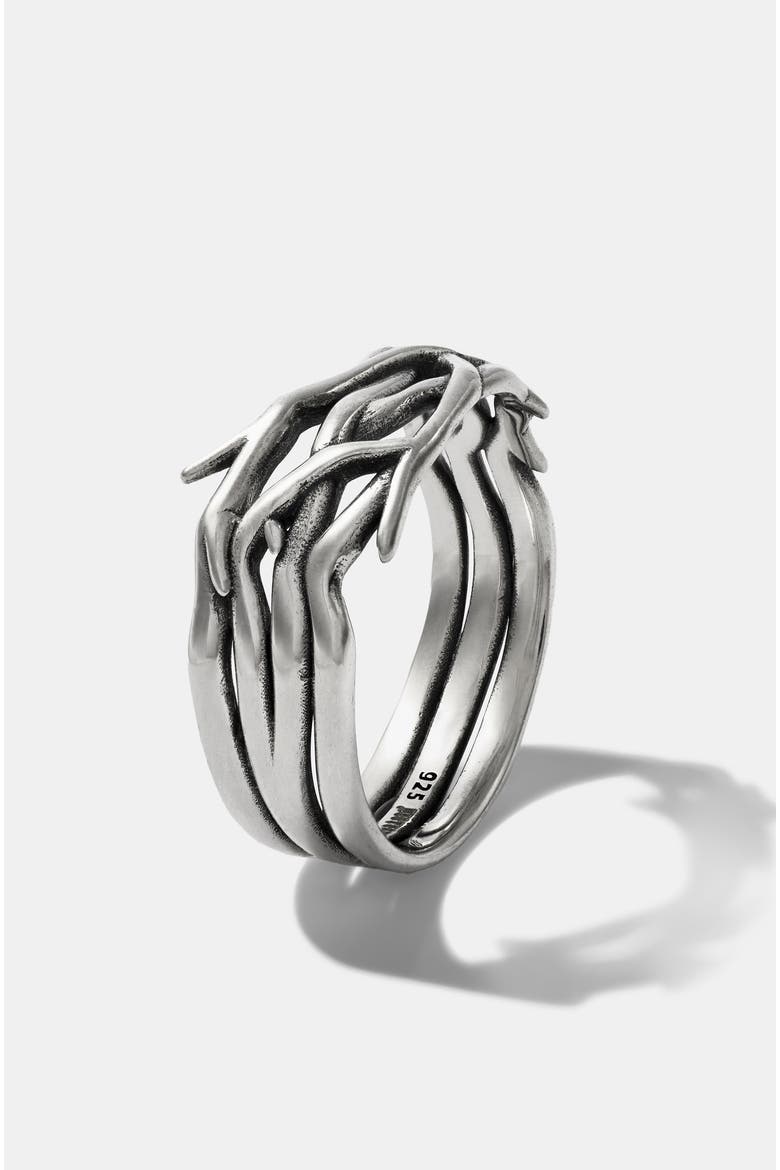 Rosethorn Thick Sterling Silver Ring, Alternate, color, Silver
