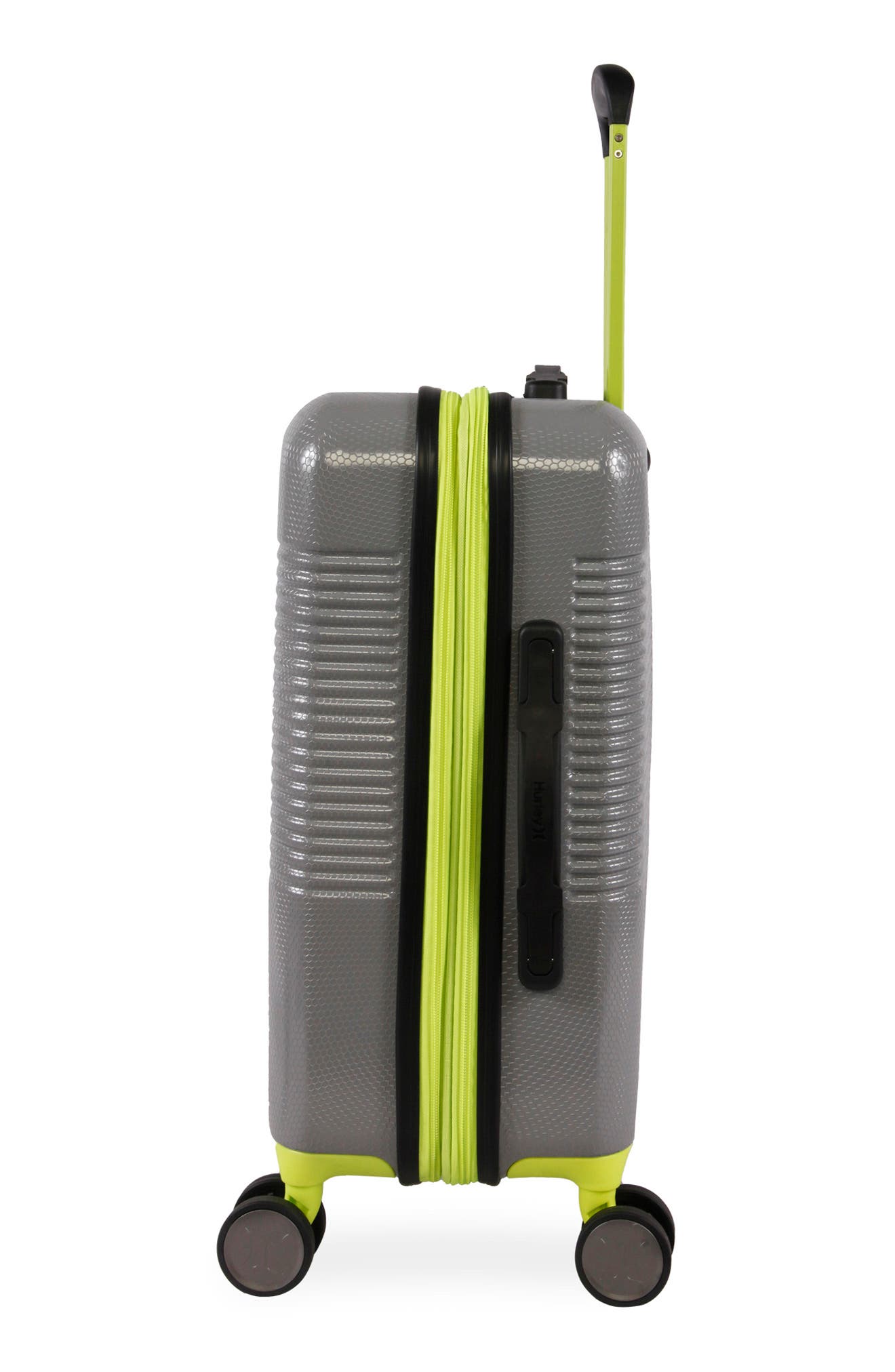 Hurley Looper 21" Hardshell Spinner Suitcase, Alternate, color, Light Grey / Neon