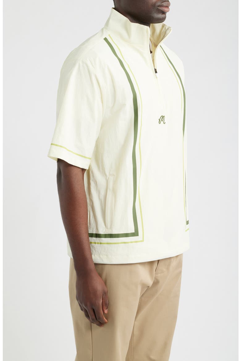Playa Short Sleeve Half Zip Popover Windshirt, Alternate, color, CREAM