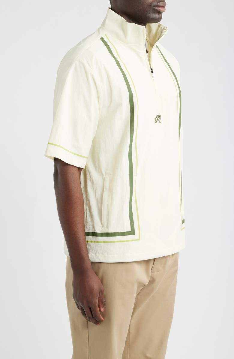 MALBON Playa Short Sleeve Half Zip Popover Windshirt, Alternate, color, Cream