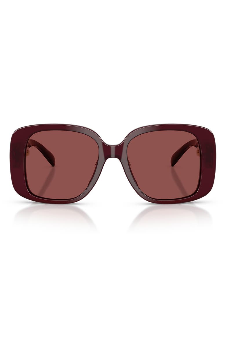 Tory Burch 53mm Gradient Square Sunglasses, Main, color, Opal Burgundy / Wine