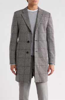 Plaid Wool Blend Coat