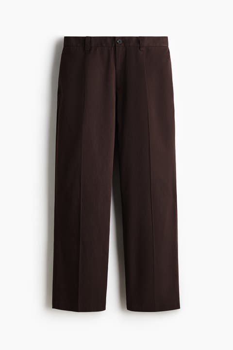 Relaxed Fit Cotton And Lyocell Tailored Trousers