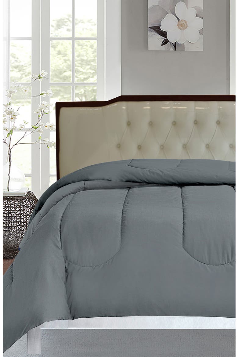 Microfiber Comforter & Sham Set, Alternate, color, GREY
