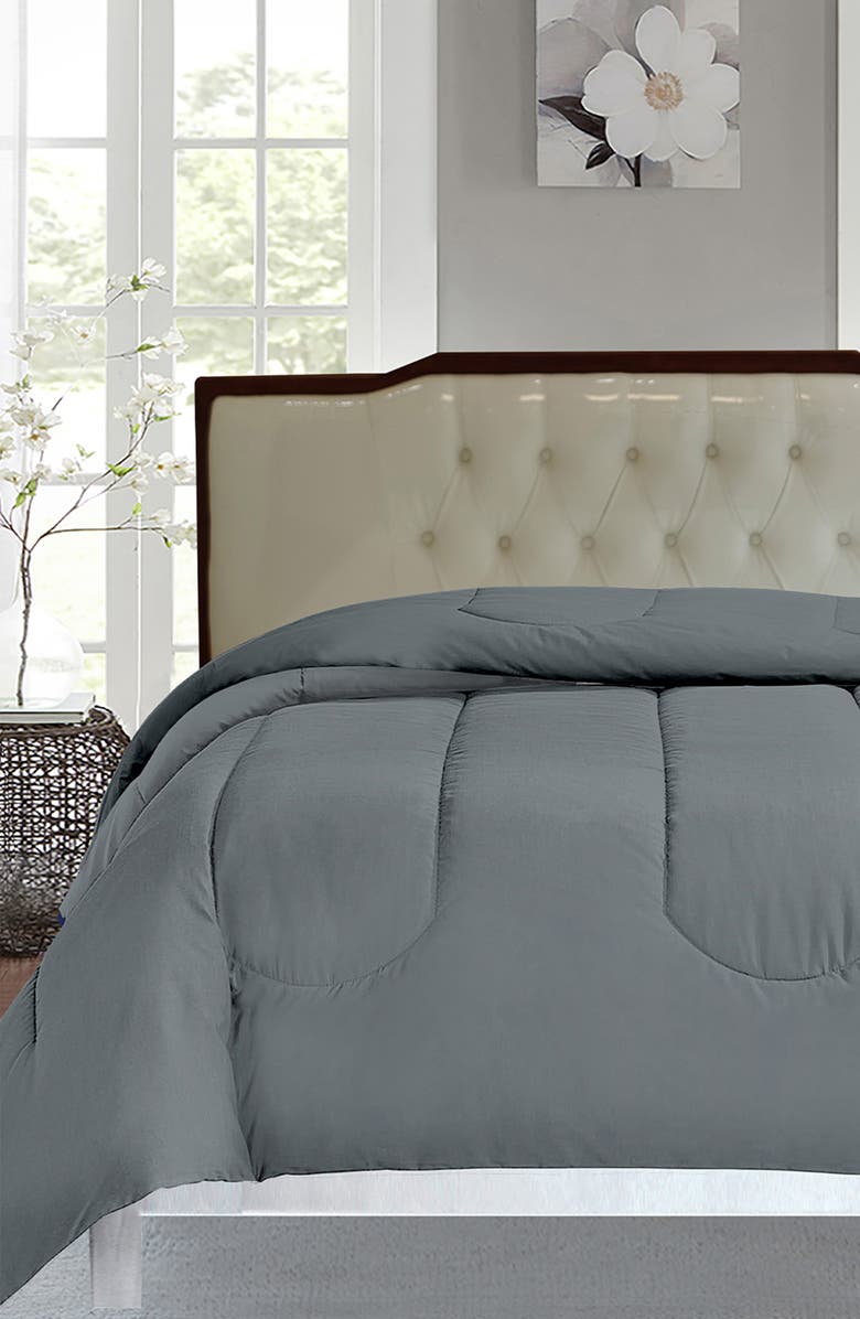 Luxury Home Microfiber Comforter & Sham Set, Alternate, color, Grey