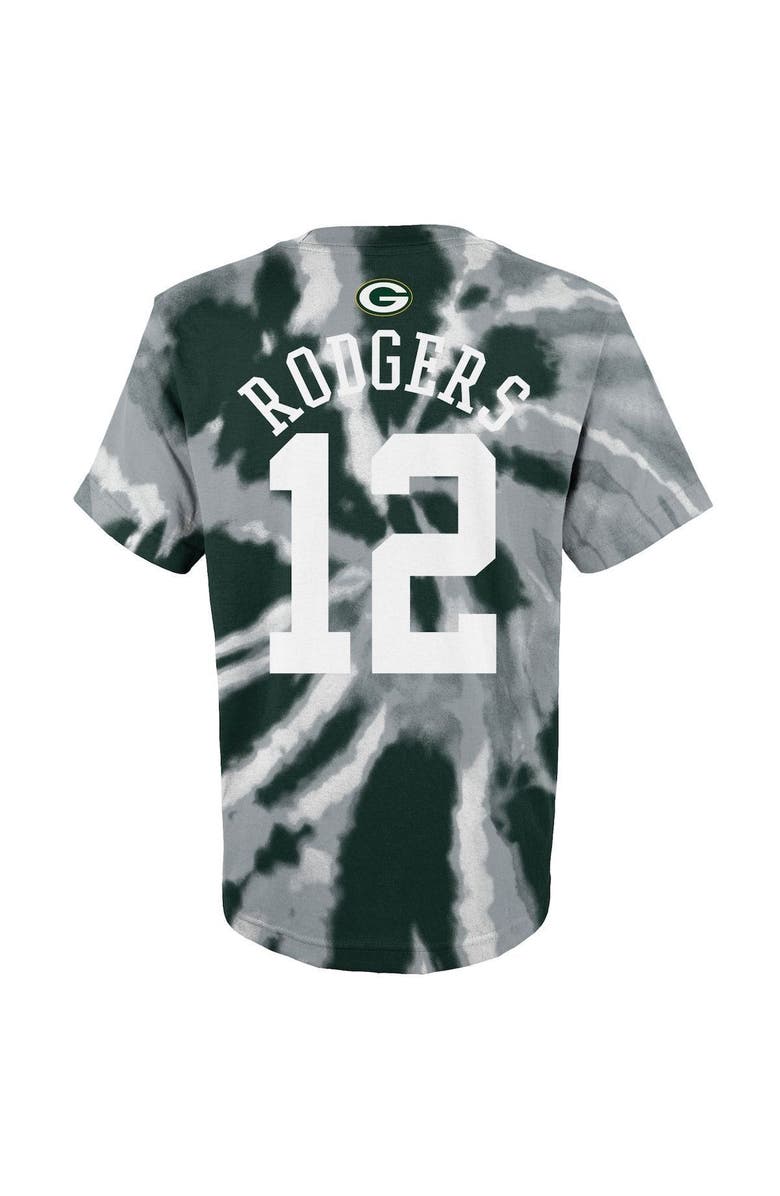 Outerstuff Youth Aaron Rodgers Green Green Bay Packers Tie-Dye Name & Number T-Shirt, Alternate, color, 