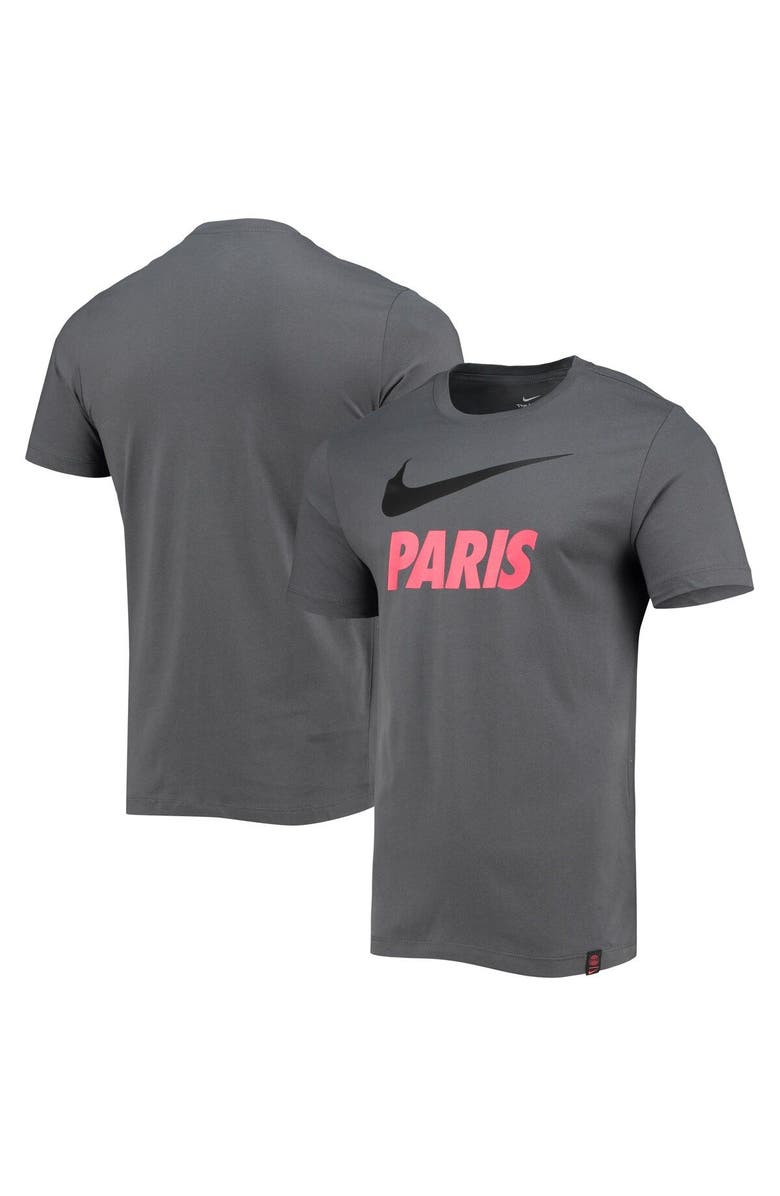 Nike Men's Nike Anthracite Paris Saint-Germain Swoosh Club T-Shirt, Alternate, color,