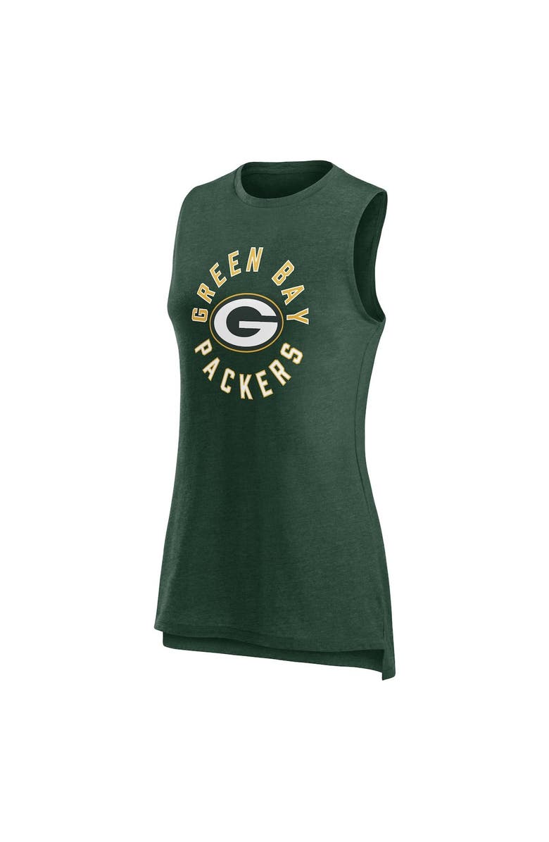 FANATICS Women's Fanatics Branded  Heather Green Green Bay Packers What Goes Around Tank Top, Alternate, color, 