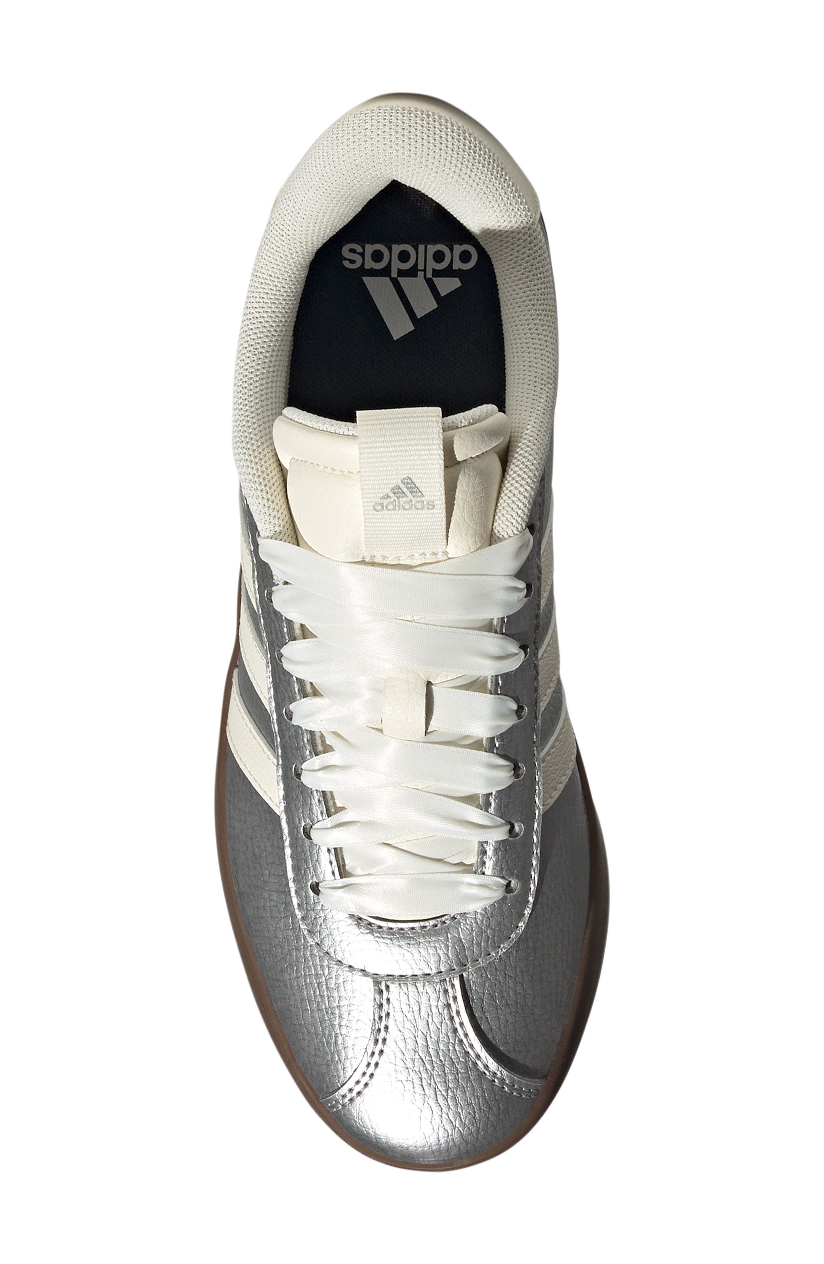 adidas VL Court 3.0 Sneaker, Alternate, color, Silver Met/ Off White/ Gum