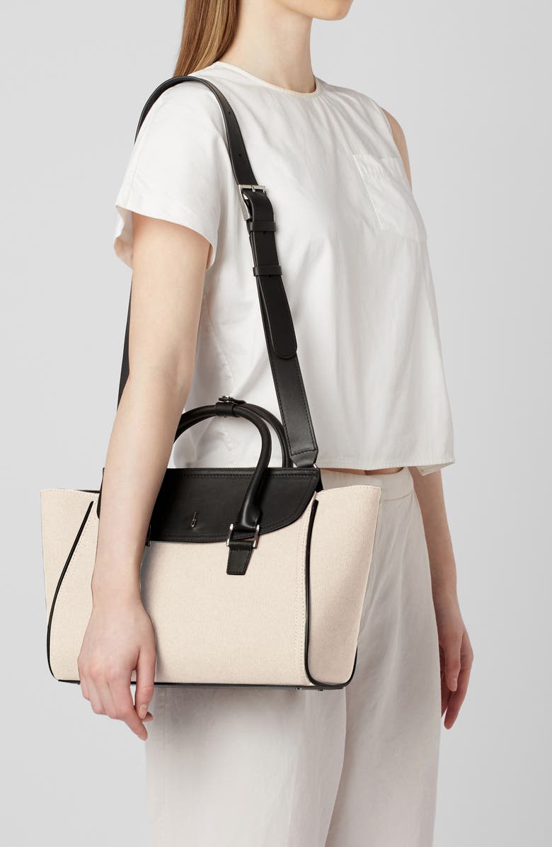 behno Medium Coco Canvas & Leather Satchel, Alternate, color, Sand/ Black