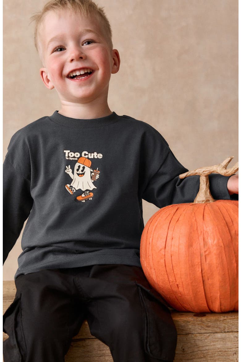 Halloween Ghost T-Shirt, Alternate, color, BLACK