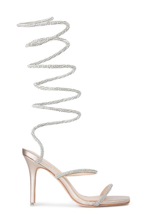 Black Suede Studio Court Ankle Wrap Sandal In Blush Metallic Leather