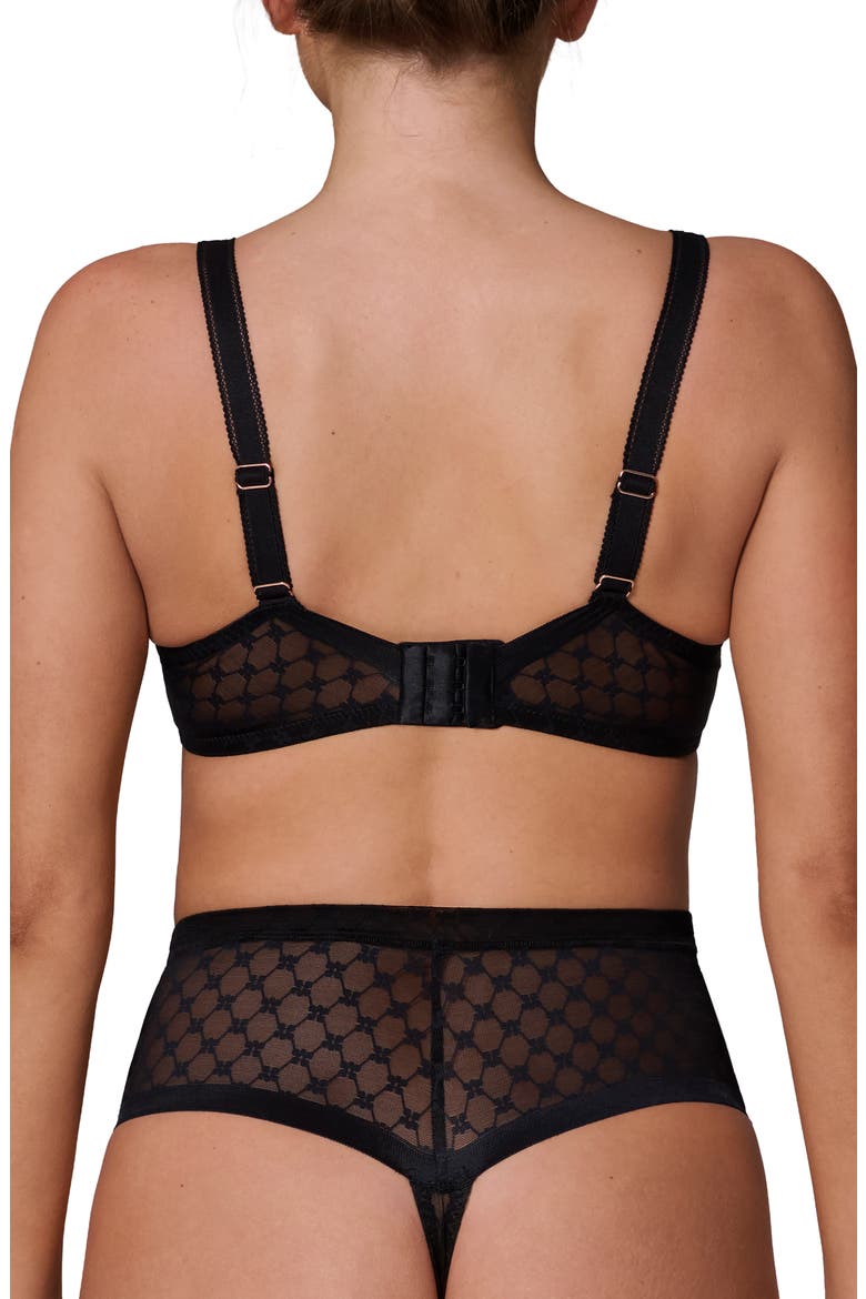 Plume Embroidered Bralette, Alternate, color, BLACK