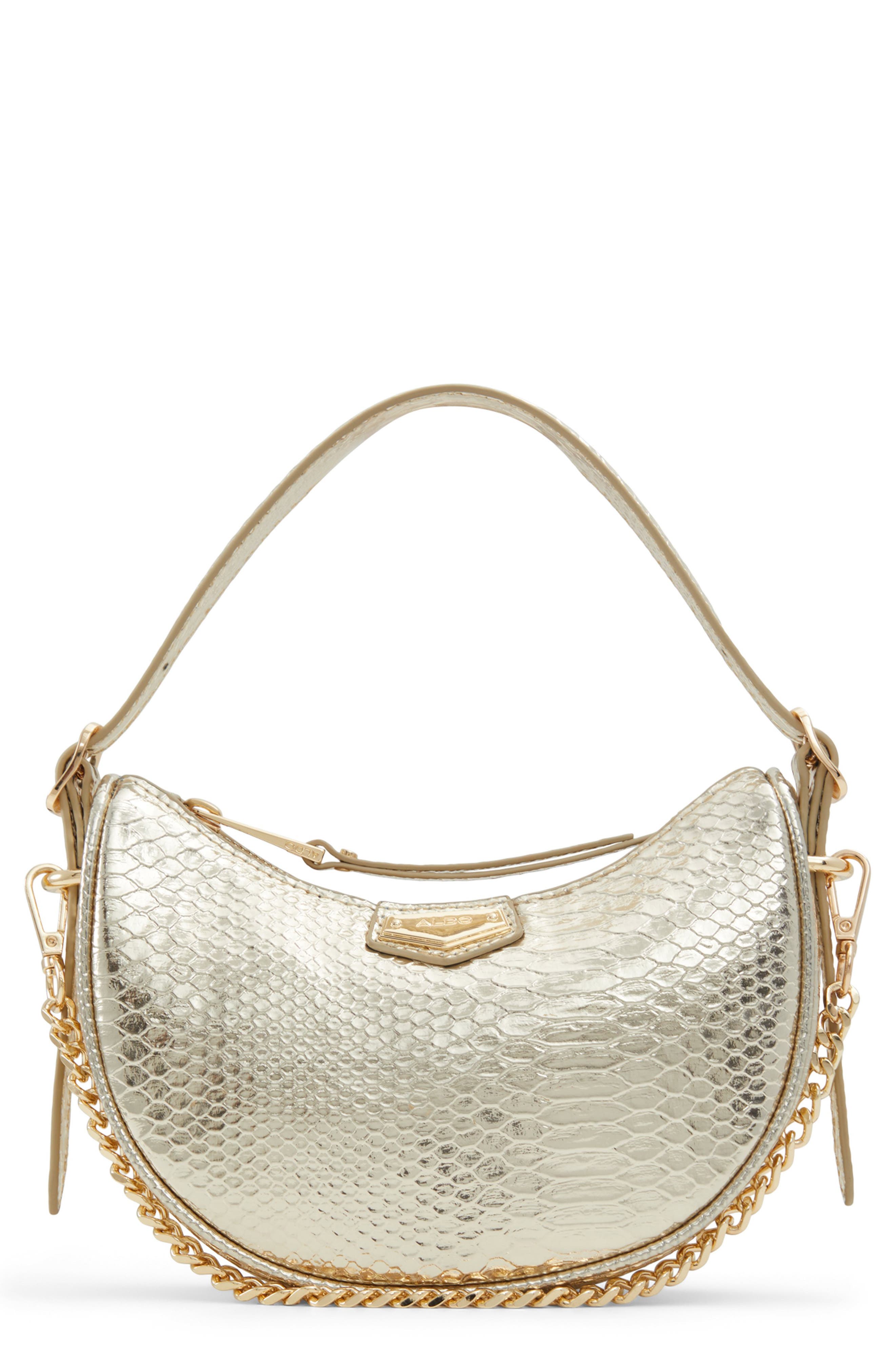 Laraly Faux Leather Shoulder Bag, Main, color, GOLD