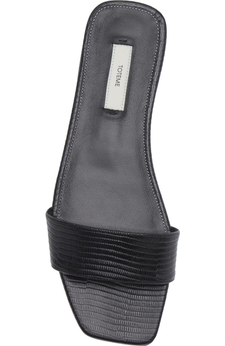 TOTEME Lizard Embossed Slide Sandal, Alternate, color, Black