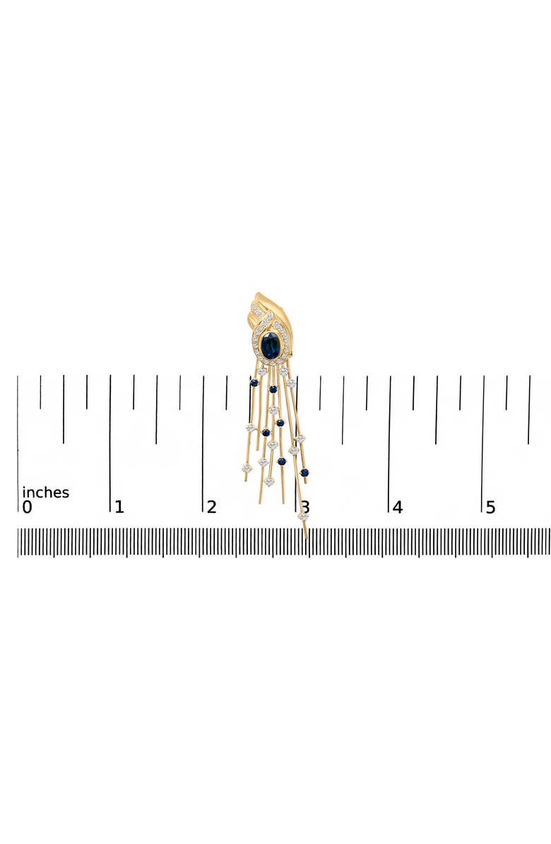 Haus of Brilliance 14K Yellow Gold 1.0 Cttw Diamond and Blue Sapphire Chandelier Earrings, Alternate, color, Yellow