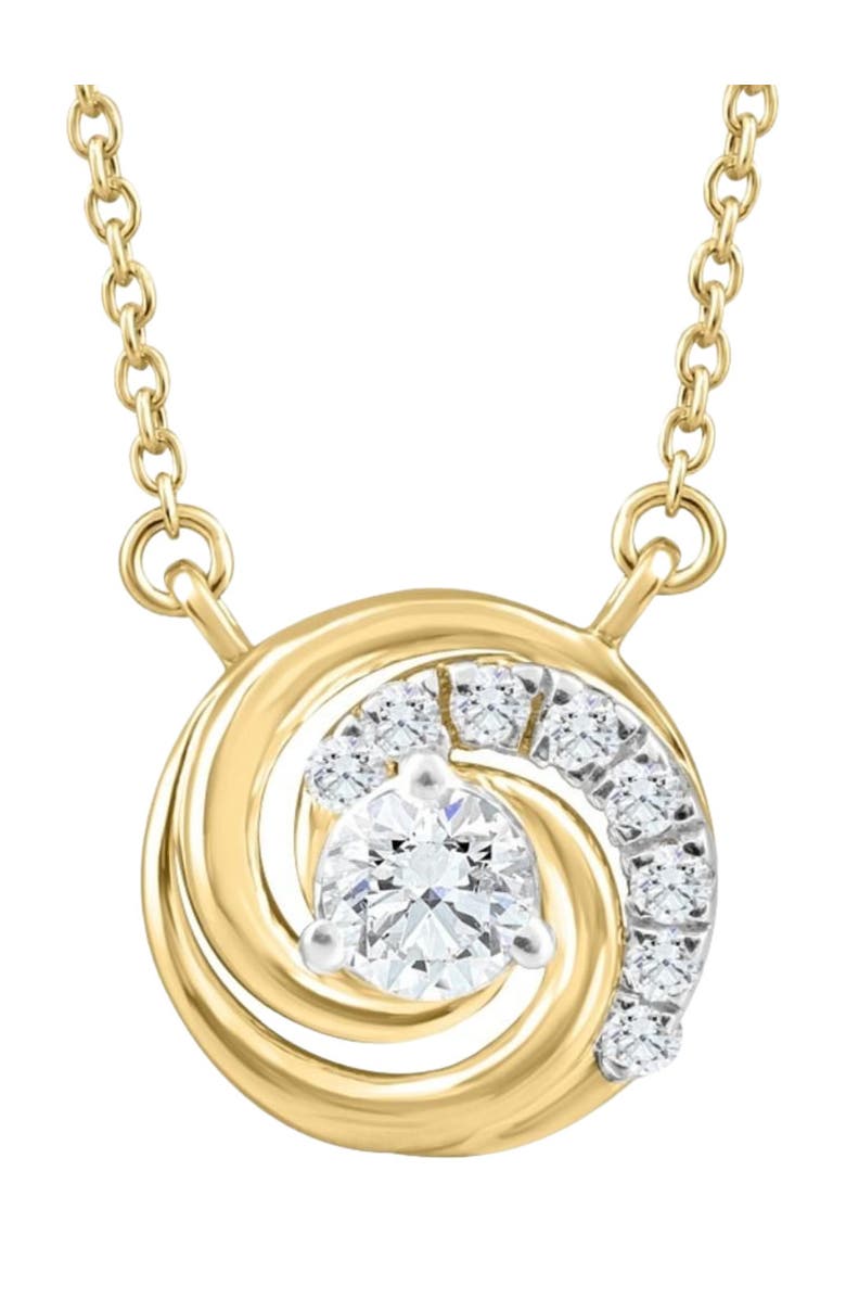 Bliss Diamond 1/4Ct TW Round Diamond Circle Halo Pendant Gold Lab Grown Necklace, Main, color, 10K Yellow Gold