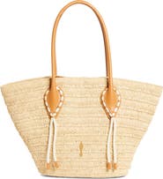 Christian Louboutin Large Woven Raffia Basket Tote