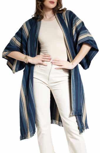 Striped Fringe Trim Duster